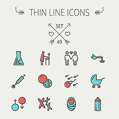 Image showing Medicine thin line icon set