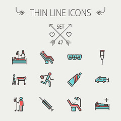 Image showing Medicine thin line icon set