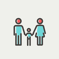 Image showing Family thin line icon