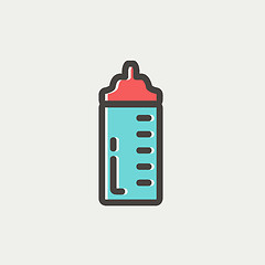 Image showing Feeding bottle thin, line icon