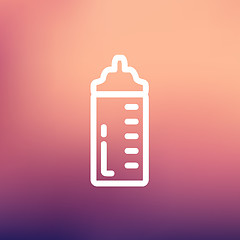 Image showing Feeding bottle thin, line icon