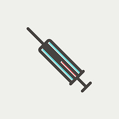 Image showing Syringe thin line icon