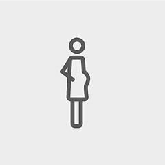 Image showing Pregnant woman thin line icon