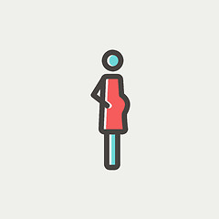 Image showing Pregnant woman thin line icon