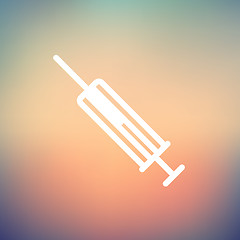 Image showing Syringe thin line icon