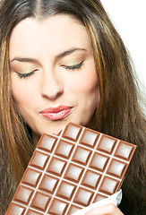 Image showing enjoying the chocolate