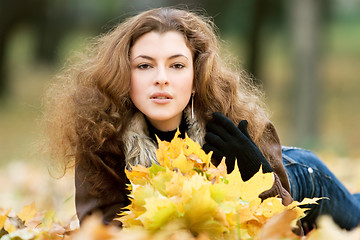 Image showing young woman in the park