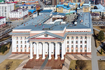 Image showing Bird eye view on Tyumen region government. Russia