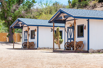 Image showing Rustic wooden farm buildings, 