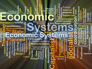 Image showing Economic systems background concept glowing