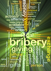 Image showing Bribery background concept glowing