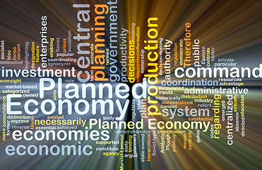 Image showing Planned economy background concept glowing