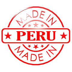 Image showing Made in Peru red seal