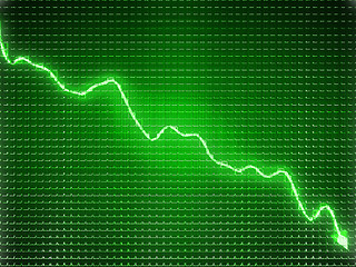 Image showing Green trend as recession symbol or financial crisis