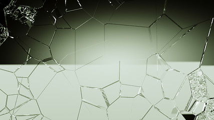 Image showing Cracked and broken glass background