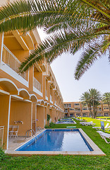 Image showing Swimming pools near hotel at resort