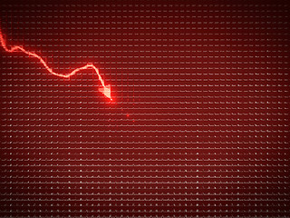 Image showing Red graph as economy recession or financial crisis