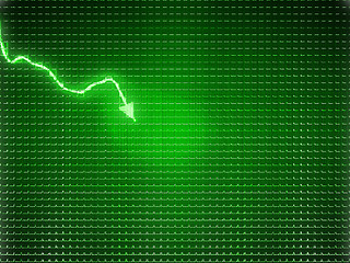 Image showing Green trend as symbol of economy drop or financial crisis