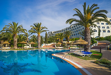 Image showing swimming pools and hotel at luxury resort