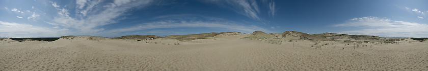 Image showing Panoramic image of dead Dunes In Curonian Spit, Lithuania, Europe