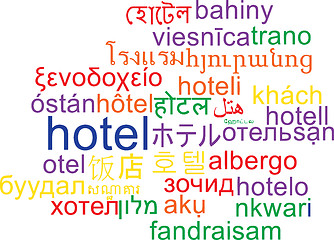 Image showing Hotel multilanguage wordcloud background concept