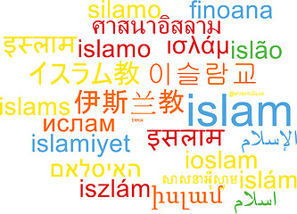 Image showing Islam multilanguage wordcloud background concept