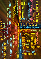 Image showing Numbness multilanguage wordcloud background concept glowing