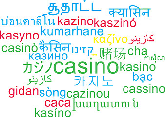Image showing Casino multilanguage wordcloud background concept