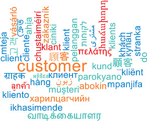 Image showing Customer multilanguage wordcloud background concept