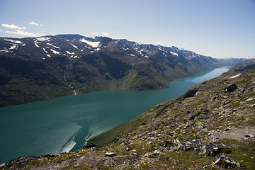 Image showing Besseggen Ridge in Jotunheimen National Park, Norway