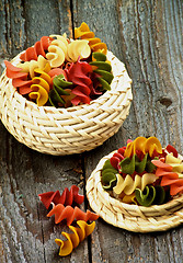 Image showing Colorful Rotini Pasta