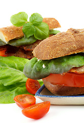 Image showing Ciabatta Bacon Sandwiches