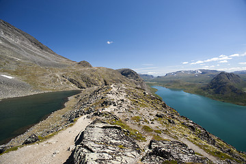 Image showing Besseggen Ridge in Jotunheimen National Park, Norway