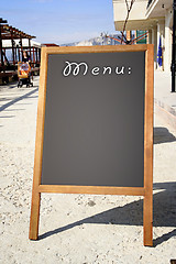 Image showing Restaurant menu chalkboard 