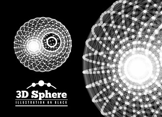 Image showing Abstract sphere from connected dots with lines