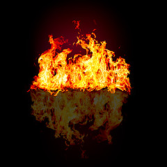 Image showing Fire flames on a black background