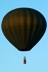 Image showing unique hot air balloon flying