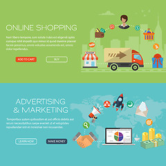 Image showing Online Shopping and Marketing Banners