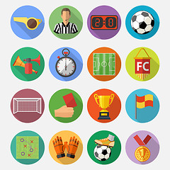 Image showing Soccer Flat Icon Set