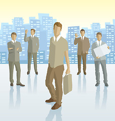 Image showing Vector silhouettes of business people