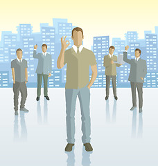 Image showing Vector silhouettes of business people