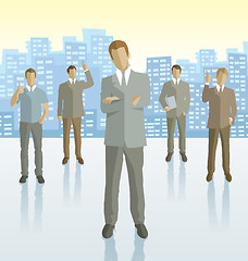 Image showing Vector silhouettes of business people