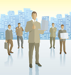 Image showing Vector silhouettes of business people