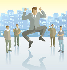Image showing Vector silhouettes of business people