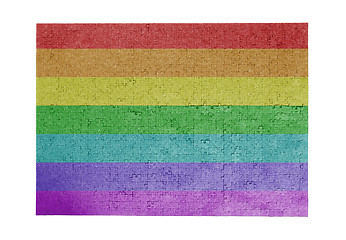 Image showing Large jigsaw puzzle of 1000 pieces- Rainbow flag