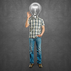 Image showing Lamp Head Man Shows OK