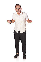Image showing Happy excited man screaming celebrating success