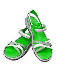 Image showing Pair of summer sandals