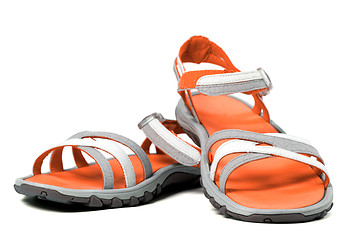 Image showing Pair of summer sandals