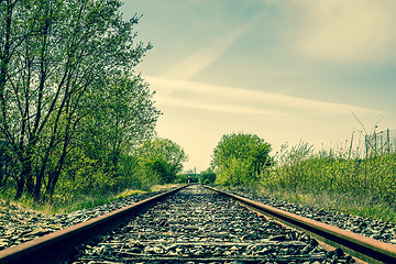 Image showing Landscape with railroad tracks